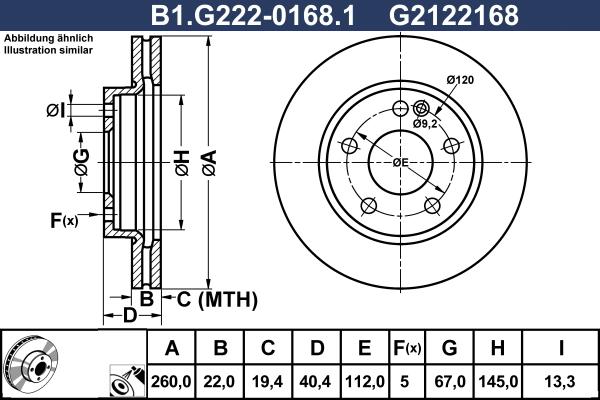 Galfer B1.G222-0168.1 - Гальмівний диск avtolavka.club