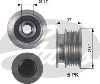 Gates OAP7145 - Ремінний шків, генератор avtolavka.club