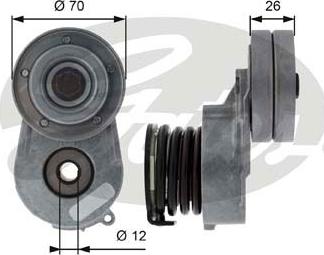 Gates T38496 - Натягувач ременя, клинові зуб. avtolavka.club