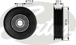 Gates T38031 - Паразитний / провідний ролик, поліклиновий ремінь avtolavka.club