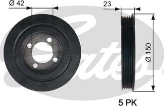 Gates TVD1026 - Ремінний шків, колінчастий вал avtolavka.club