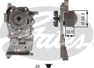 Gates WP0102 - Водяний насос avtolavka.club