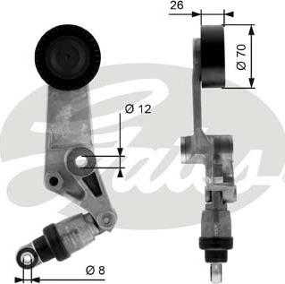 GATES-SEA T38286 - Натягувач ременя, клинові зуб. avtolavka.club