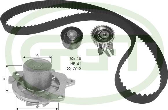 GGT KPA20114 - Водяний насос + комплект зубчатого ременя avtolavka.club