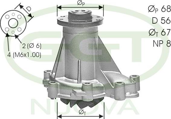 GGT PA10516 - Водяний насос avtolavka.club