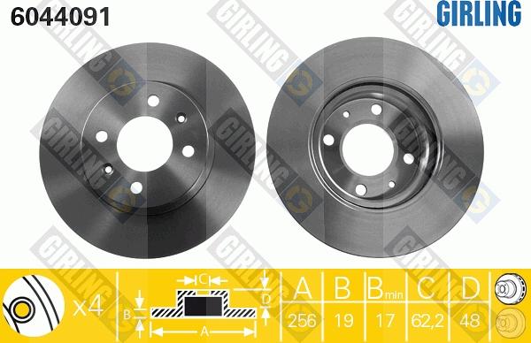 Girling 6044091 - Гальмівний диск avtolavka.club