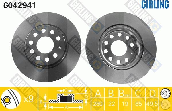 Girling 6042941 - Гальмівний диск avtolavka.club