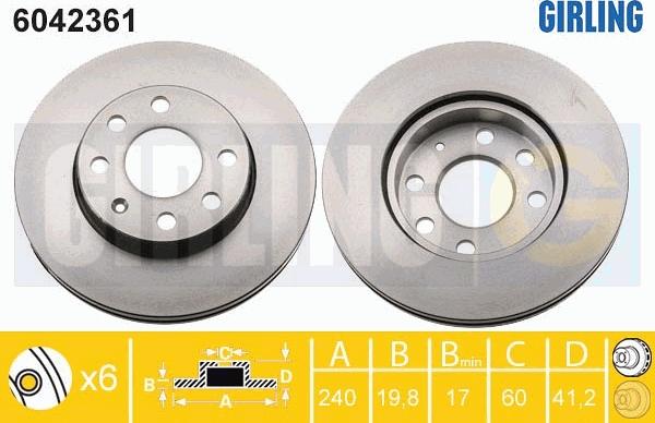 Girling 6042361 - Гальмівний диск avtolavka.club