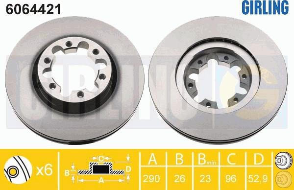 Girling 6064421 - Гальмівний диск avtolavka.club