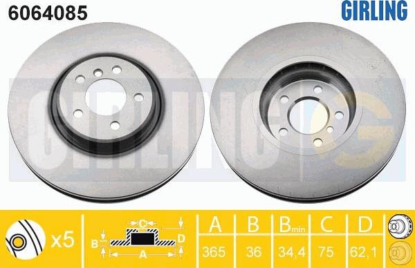 Girling 6064085 - Гальмівний диск avtolavka.club