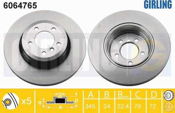 Girling 6064765 - Гальмівний диск avtolavka.club