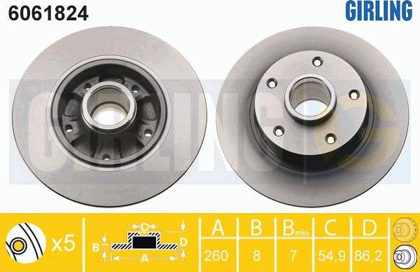 Girling 6061824 - Гальмівний диск avtolavka.club