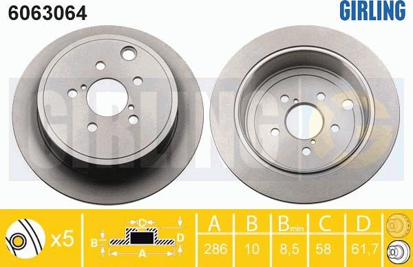 Girling 6063064 - Гальмівний диск avtolavka.club