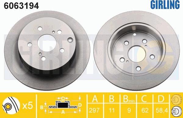 Girling 6063194 - Гальмівний диск avtolavka.club