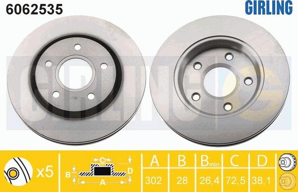 Girling 6062535 - Гальмівний диск avtolavka.club