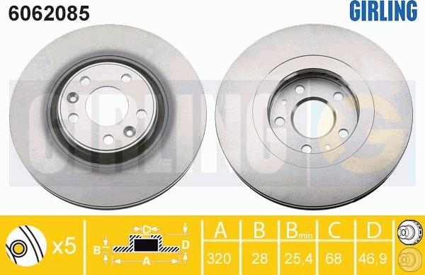 Girling 6062085 - Гальмівний диск avtolavka.club