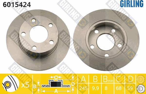 Girling 6015424 - Гальмівний диск avtolavka.club