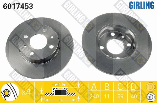 Girling 6017453 - Гальмівний диск avtolavka.club