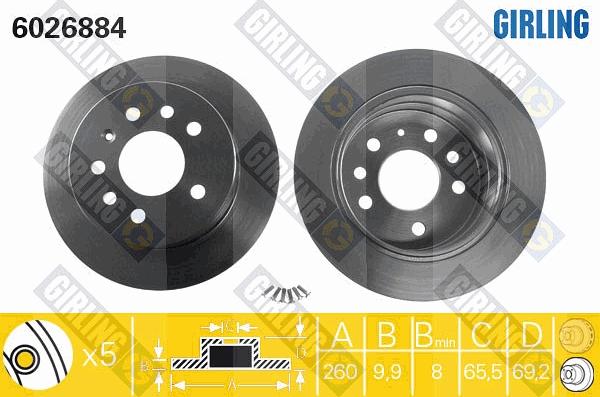 Girling 6026884 - Гальмівний диск avtolavka.club