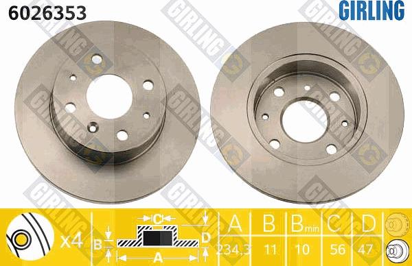 Girling 6026353 - Гальмівний диск avtolavka.club