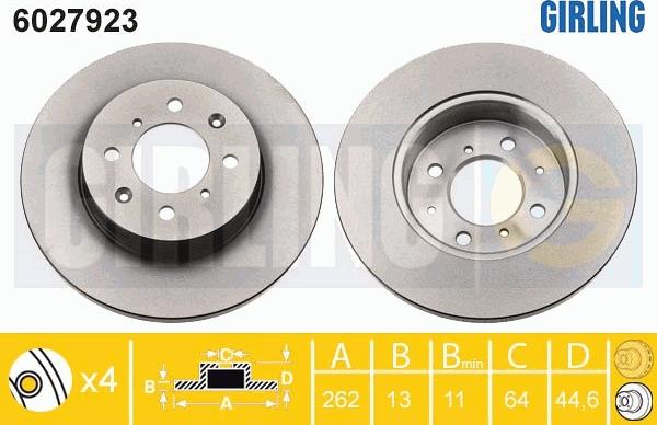 Girling 6027923 - Гальмівний диск avtolavka.club