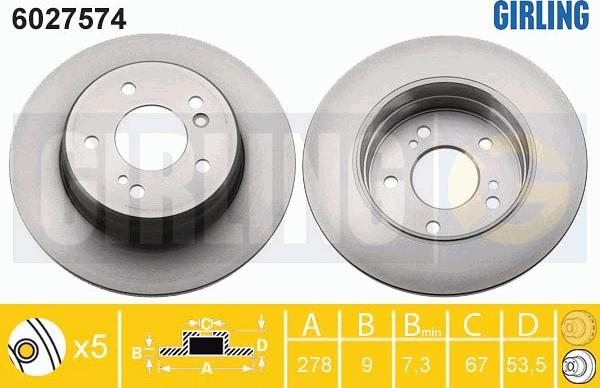 Girling 6027574 - Гальмівний диск avtolavka.club