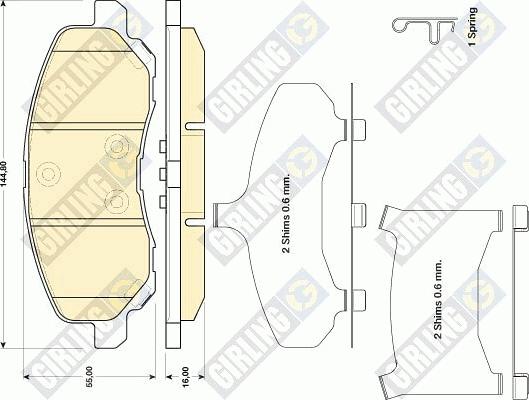 Girling 6141429 - Гальмівні колодки, дискові гальма avtolavka.club