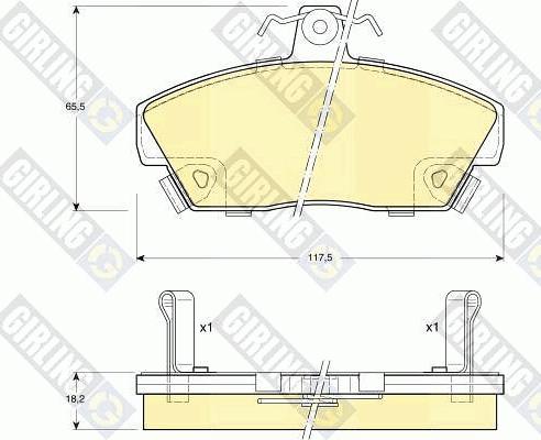 Girling 6104971 - Гальмівні колодки, дискові гальма avtolavka.club