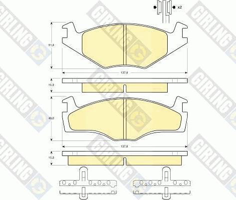 Girling 6104595 - Гальмівні колодки, дискові гальма avtolavka.club