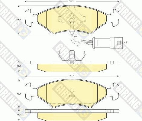 Girling 6102382 - Гальмівні колодки, дискові гальма avtolavka.club