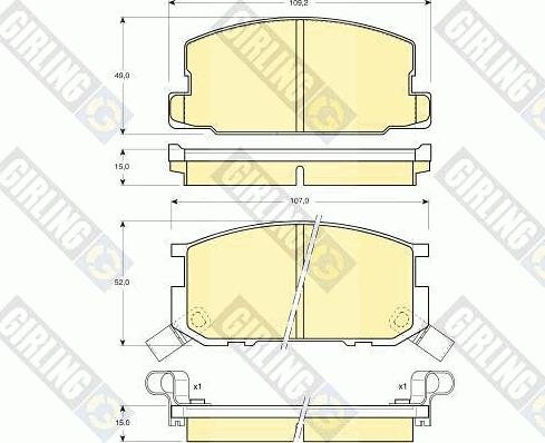 Girling 6107999 - Гальмівні колодки, дискові гальма avtolavka.club