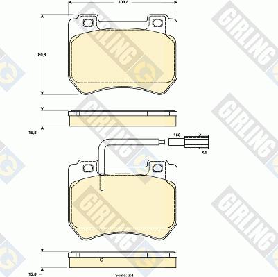 Girling 6119049 - Гальмівні колодки, дискові гальма avtolavka.club