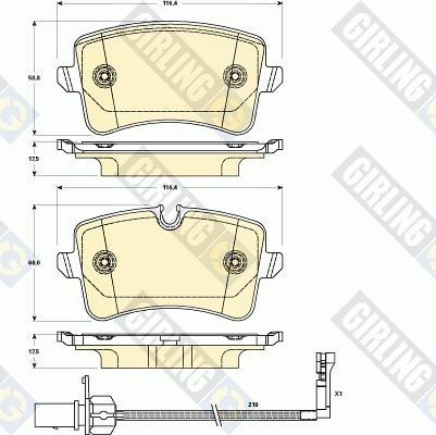 Girling 6119021 - Гальмівні колодки, дискові гальма avtolavka.club