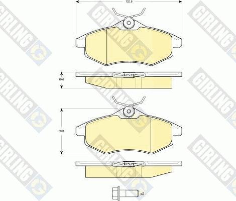 Girling 6114951 - Гальмівні колодки, дискові гальма avtolavka.club