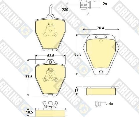 Girling 6114511 - Гальмівні колодки, дискові гальма avtolavka.club