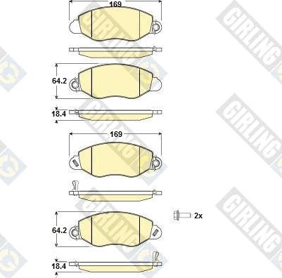 Girling 6114614 - Гальмівні колодки, дискові гальма avtolavka.club