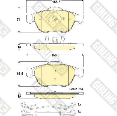 Girling 6114682 - Гальмівні колодки, дискові гальма avtolavka.club