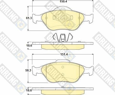 Girling 6114192 - Гальмівні колодки, дискові гальма avtolavka.club