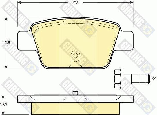 Girling 6114854 - Гальмівні колодки, дискові гальма avtolavka.club