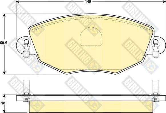 Girling 6114344 - Гальмівні колодки, дискові гальма avtolavka.club