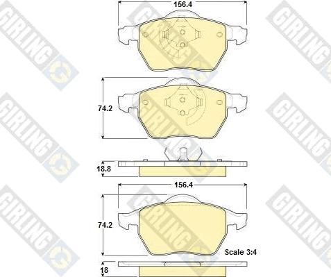 Girling 6114292 - Гальмівні колодки, дискові гальма avtolavka.club