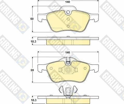 Girling 6114762 - Гальмівні колодки, дискові гальма avtolavka.club