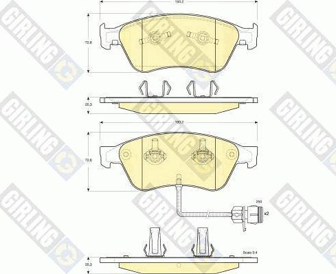 Girling 6115982 - Гальмівні колодки, дискові гальма avtolavka.club