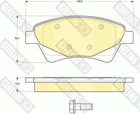 Girling 6115974 - Гальмівні колодки, дискові гальма avtolavka.club