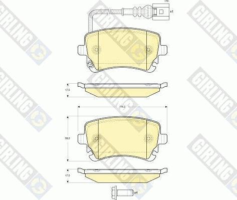 Girling 6115571 - Гальмівні колодки, дискові гальма avtolavka.club