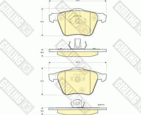 Girling 6115652 - Гальмівні колодки, дискові гальма avtolavka.club