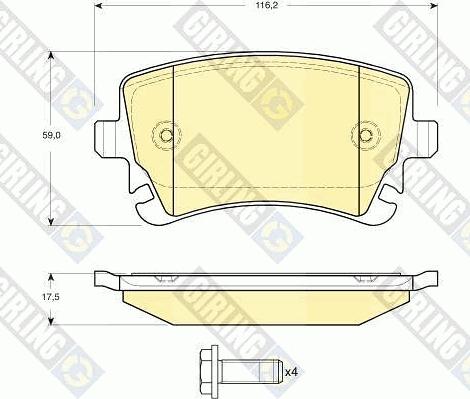 Girling 6115161 - Гальмівні колодки, дискові гальма avtolavka.club