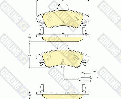 Girling 6115813 - Гальмівні колодки, дискові гальма avtolavka.club