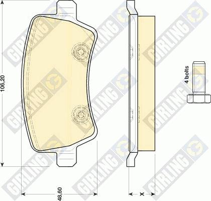 Girling 6116851 - Гальмівні колодки, дискові гальма avtolavka.club