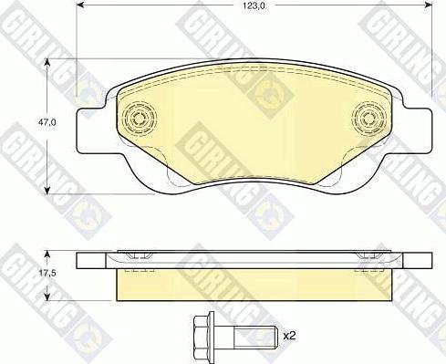 Girling 6116334 - Гальмівні колодки, дискові гальма avtolavka.club